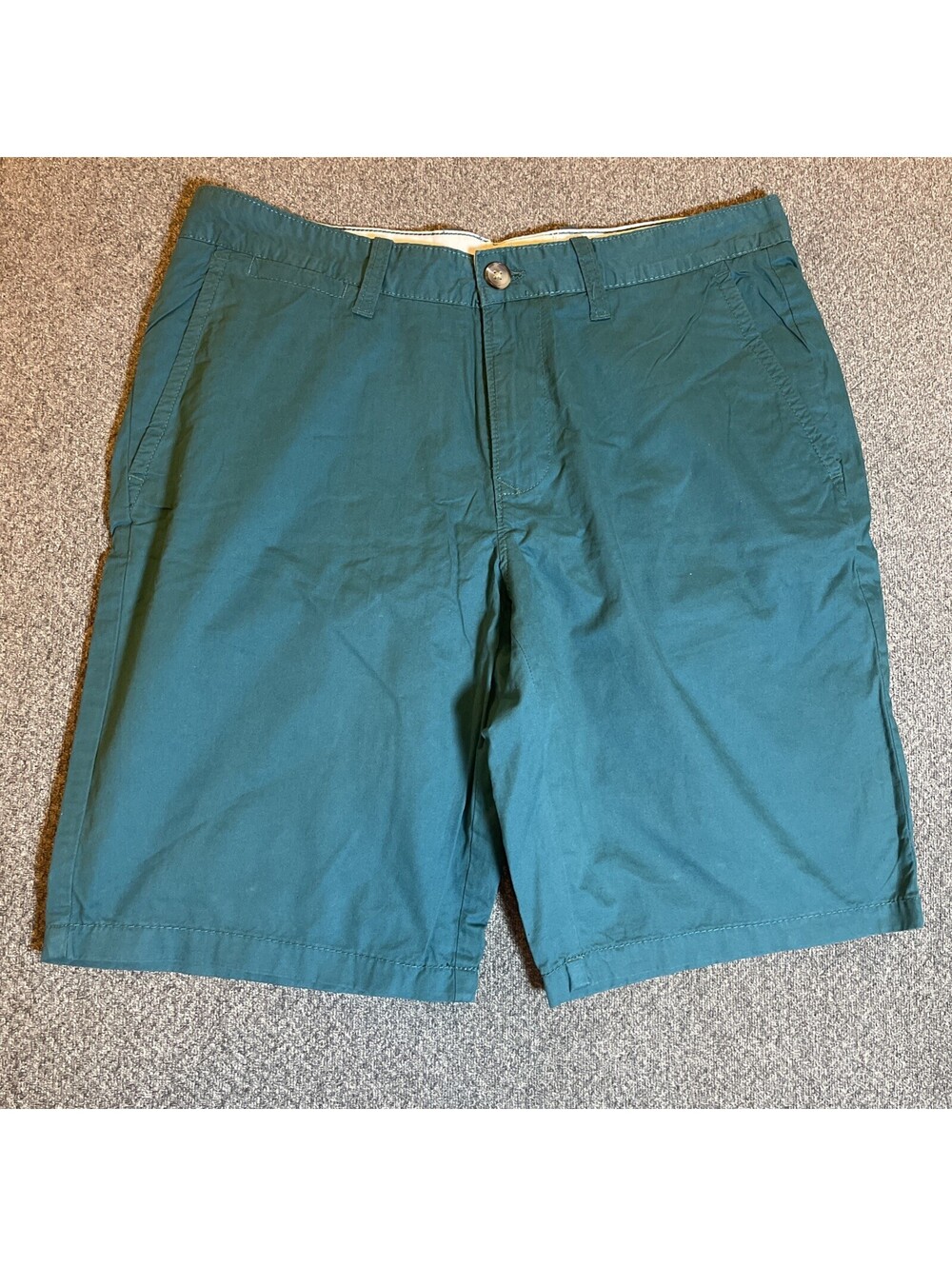 1901 Chino Flat Front Shorts Mens Size 32 Green  Preppy Casual 100% Cotton Golf